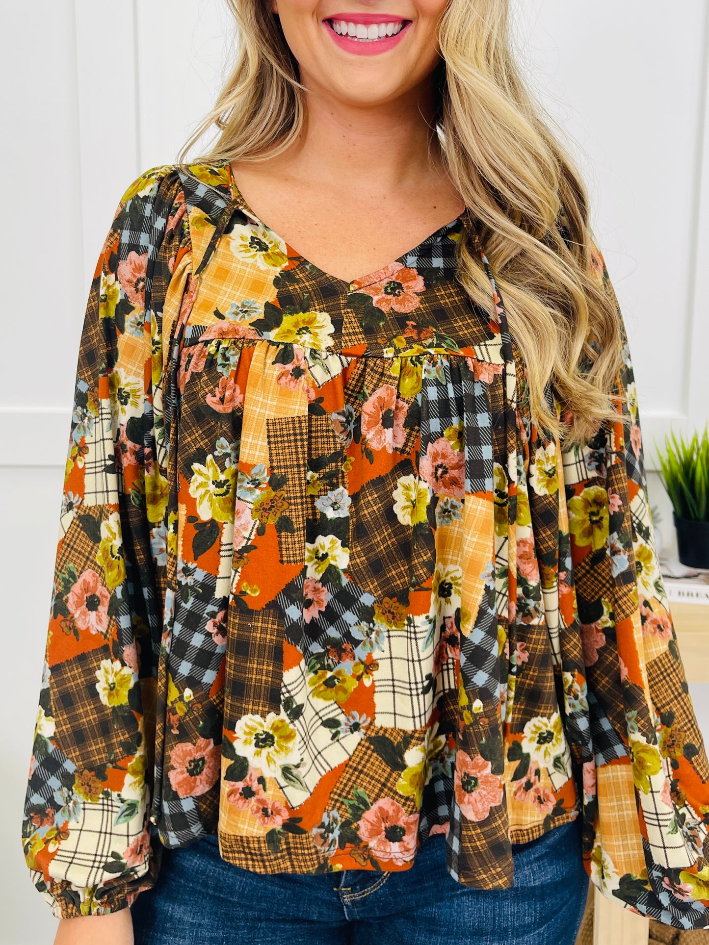 Cider Bloom Top in Burnt Orange
