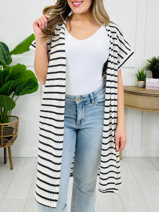 Earn Those Stripes Cardigan In Black