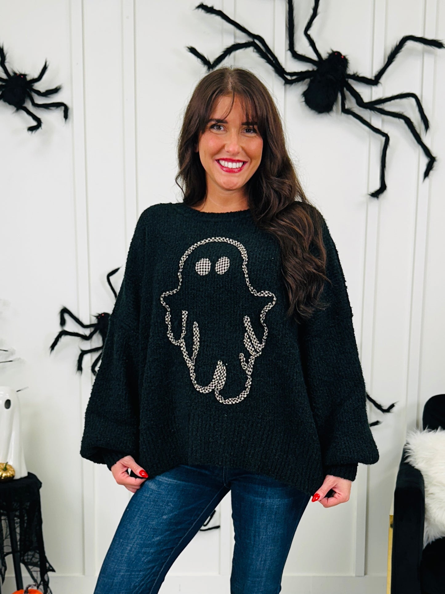 Hey Boo Sweater In Black