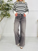 Into The Grey Tummy Control Wide Leg Jeans In Multiple Inseams