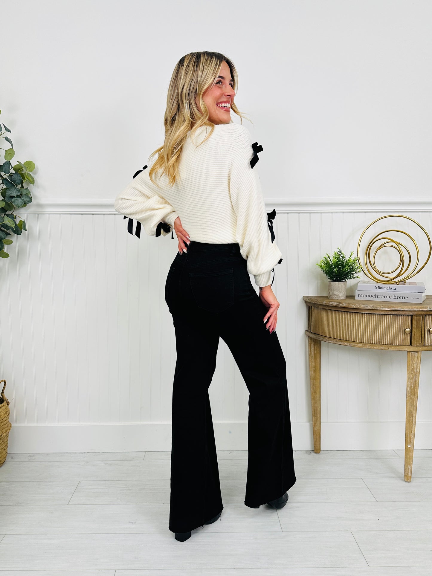 Bold Moves Tummy Control Black Wide Leg Jeans
