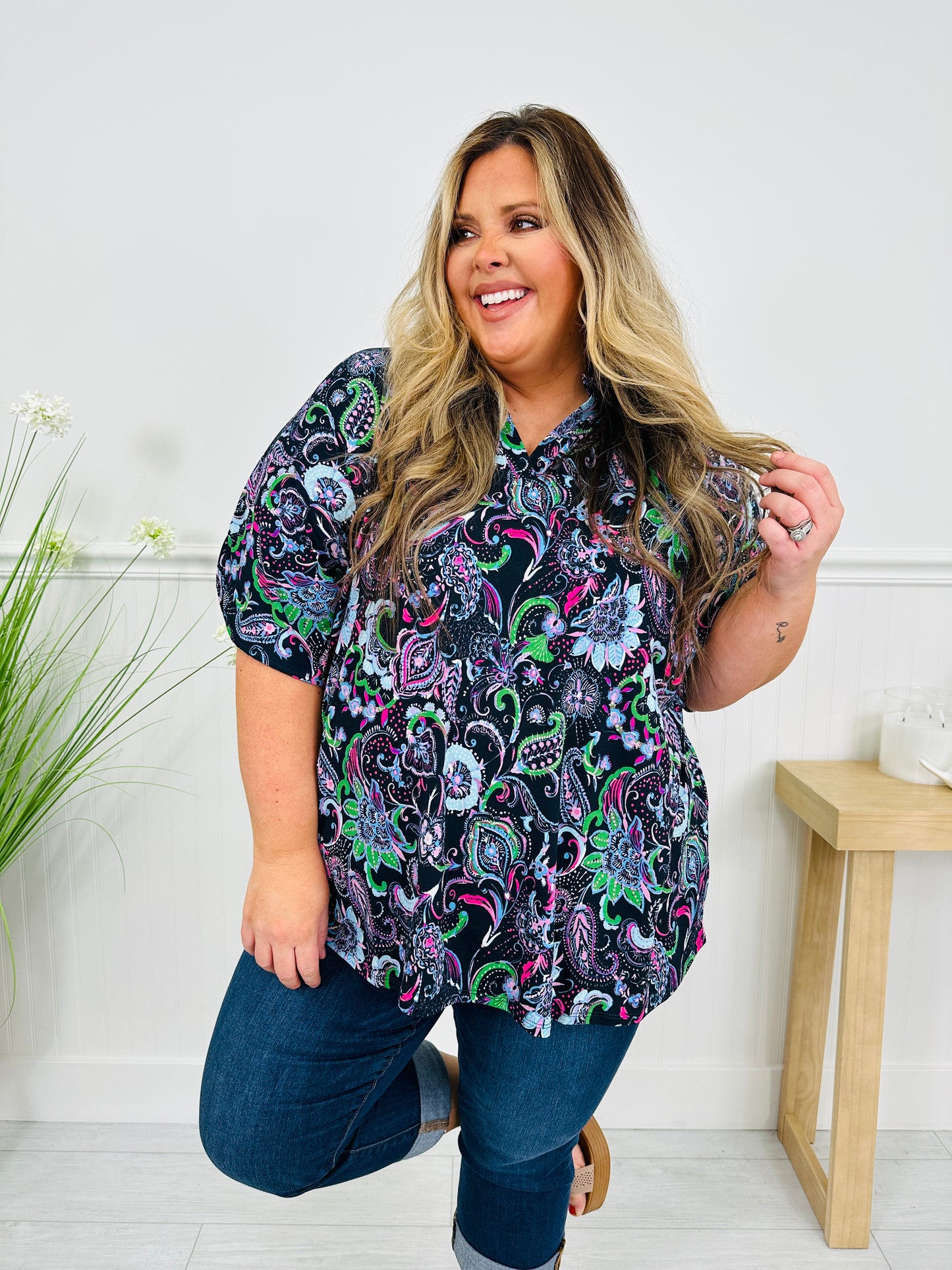 Radiate Sunshine Top in Clearwater Print