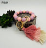 Beaded Key Ring With Tassel- Multiple Colors!