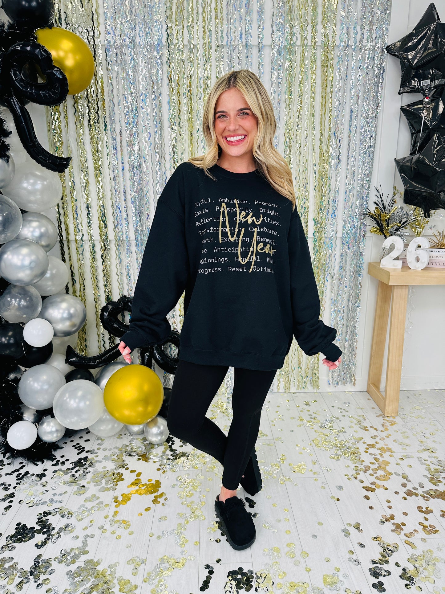 New Year Affirmations Graphic Crewneck Sweatshirt