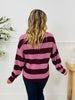 Stripe Of The Moment Sweater In Wine