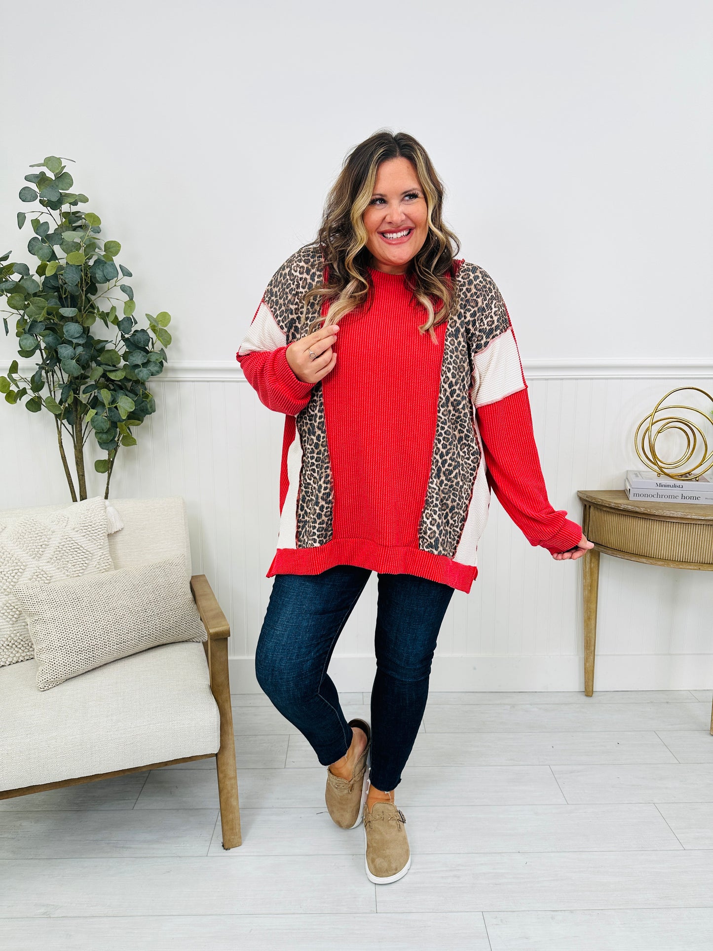 Leopard Love Raised Rib Top In Multiple Colors