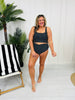 High Waisted V-Cut Swim Swim Bottoms In Black/White Polka Dot