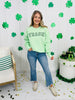 Teach with Clovers Graphic Crewneck Sweatshirt