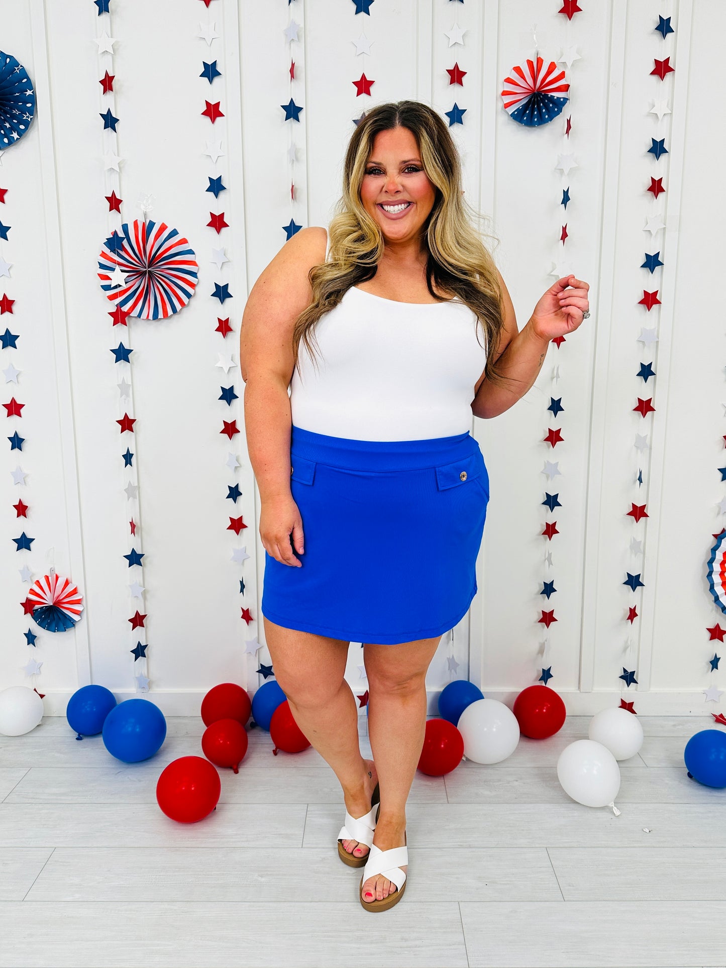 Red, White and Ready Skort In Multiple Colors