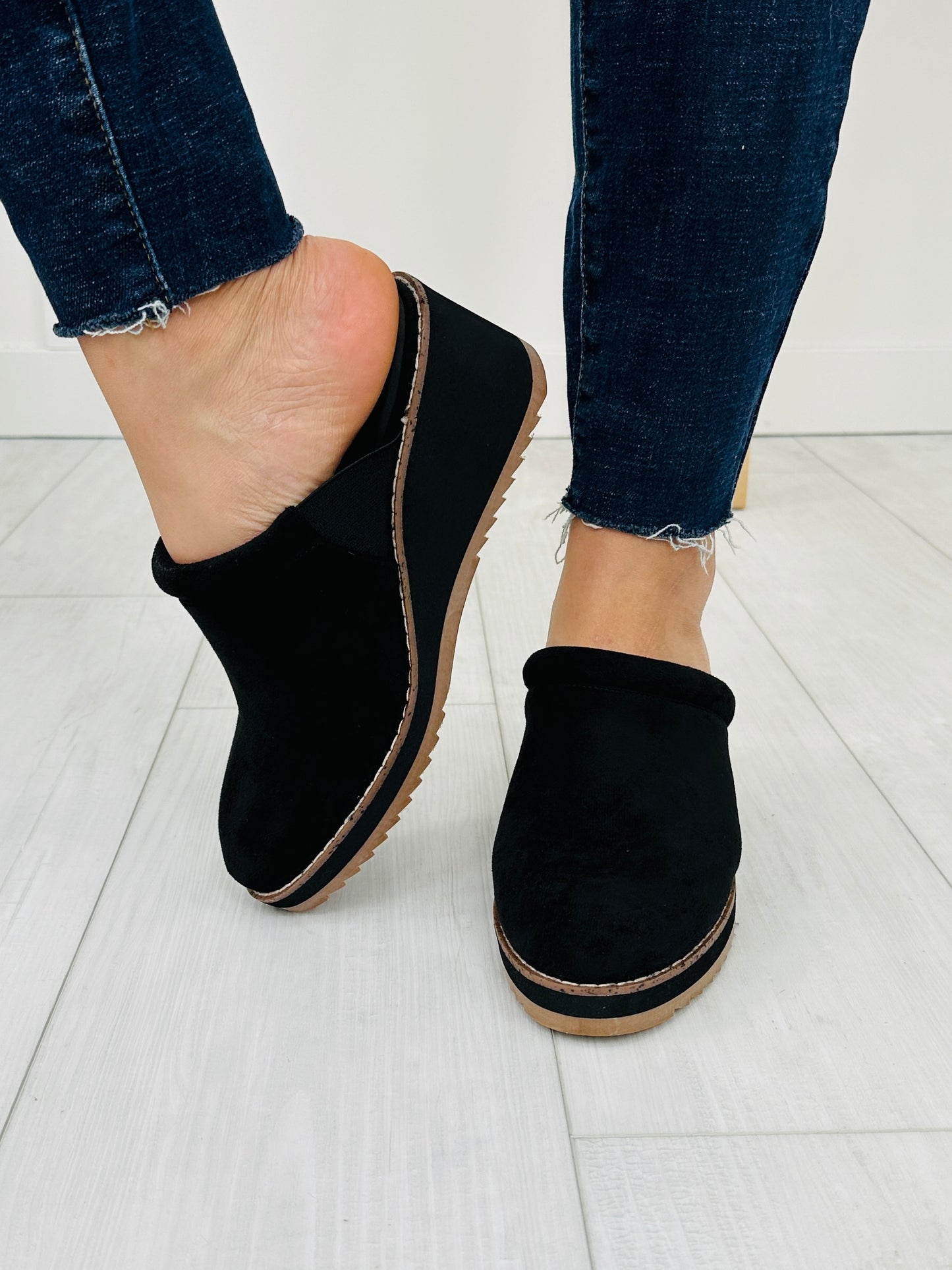 Sliding Into Style Mules In Black Suede