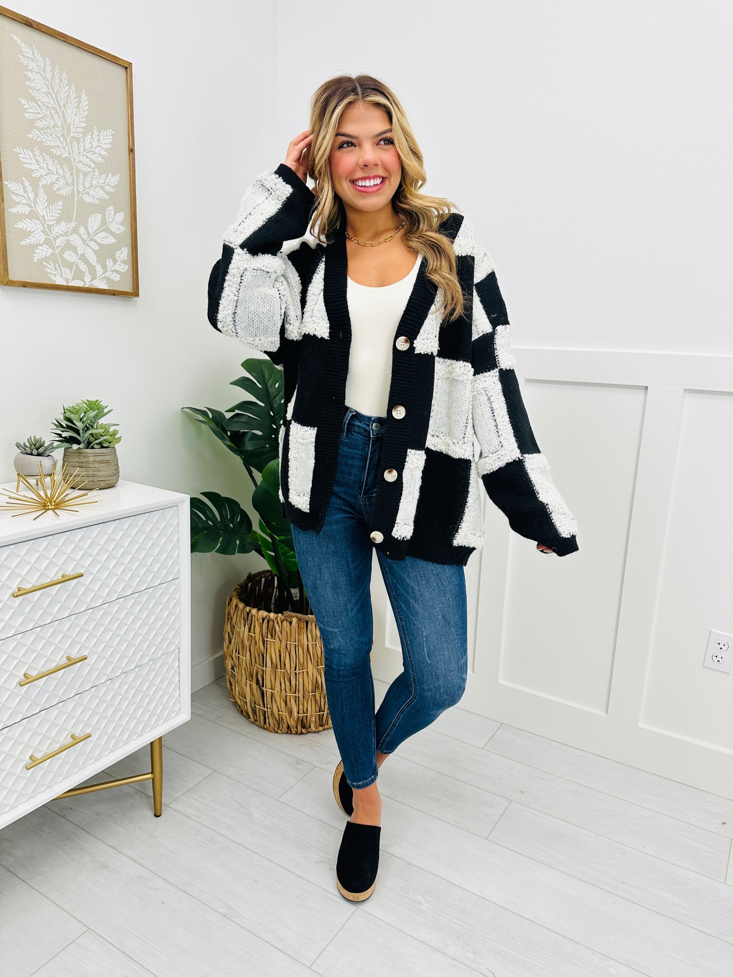 Everlasting Charm Cardigan In Black Combo