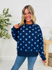 Dot Your Day Pullover in Navy