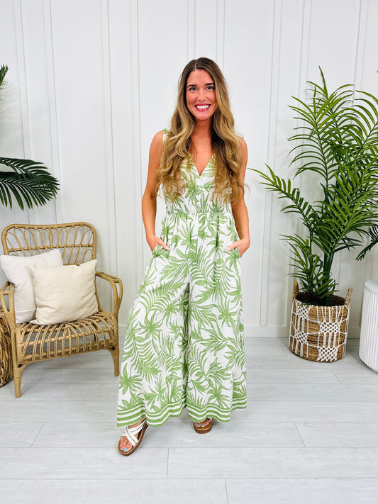 Where The Palms Sway Jumpsuit- Multiple Colors!
