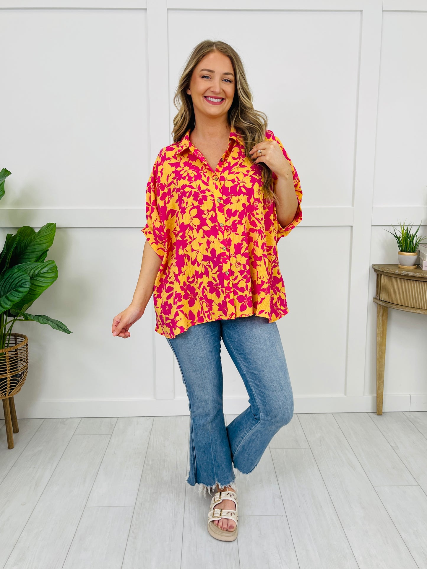 Mood Booster Top in Peach Fuchsia