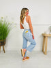 Sunflower Season Tummy Control Wide Leg Cropped Jeans