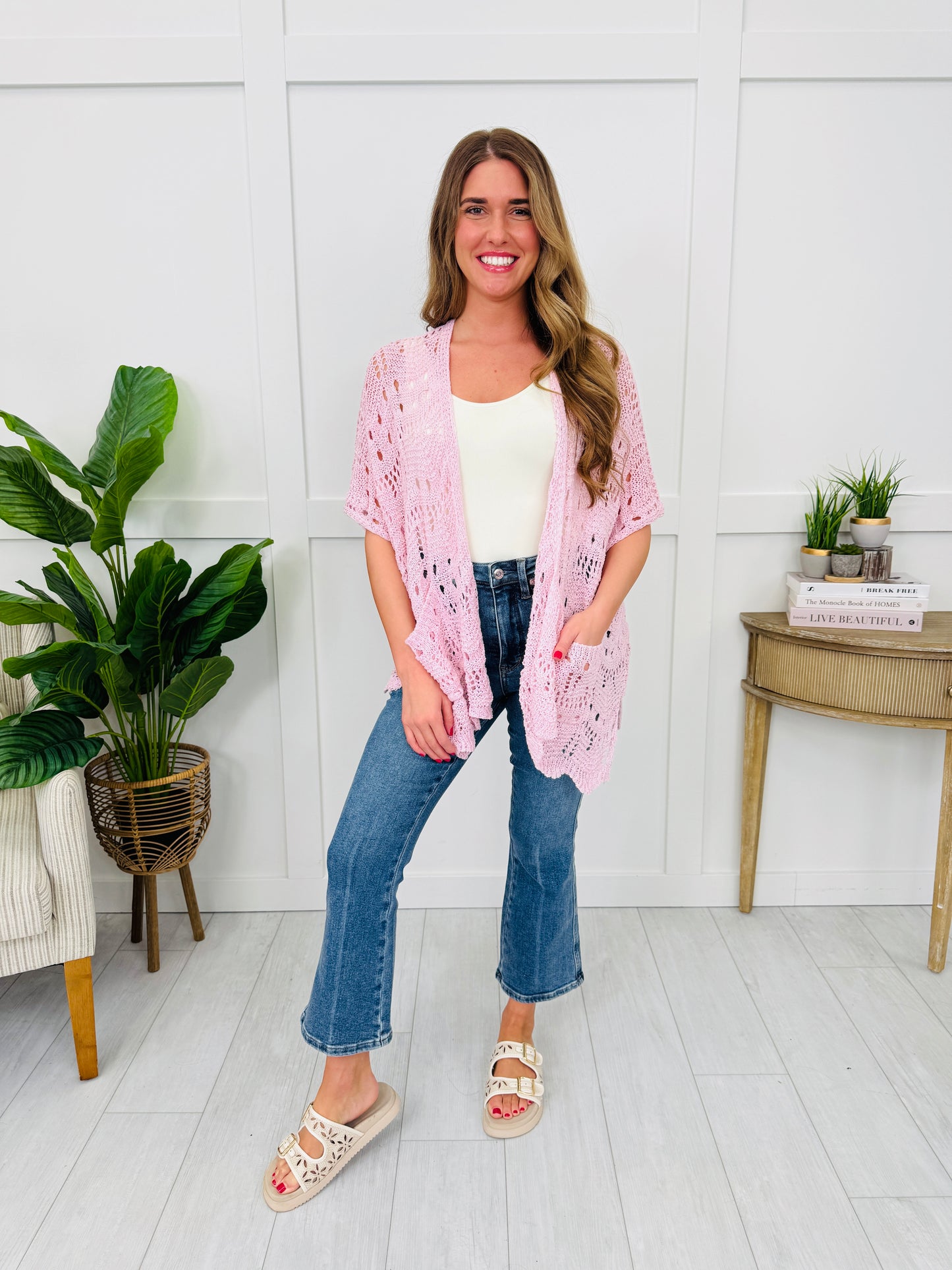 Top of the Charts Cardigan In Strawberry Pink