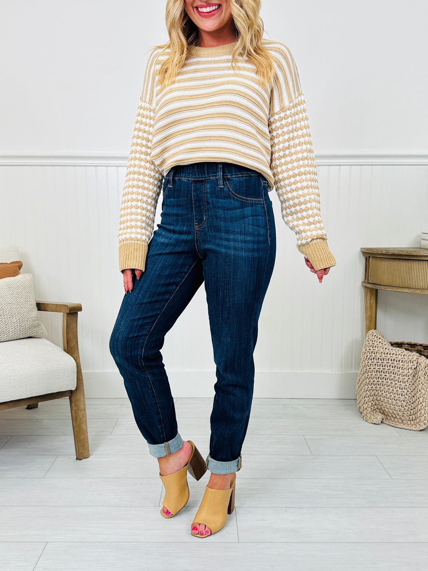 Judy Blue REG/CURVY Pulling Me Back Double Cuff Slim Fit Jeans