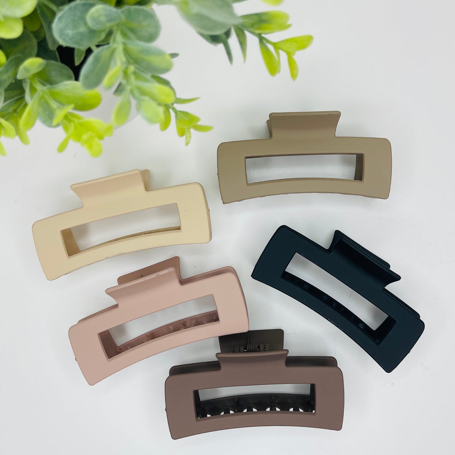 Neutral Matte Cut Out Rectangle Claw Clip- Multiple Colors!