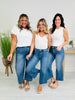 Top Of The Crop Tummy Control Wide Leg Cropped Jeans