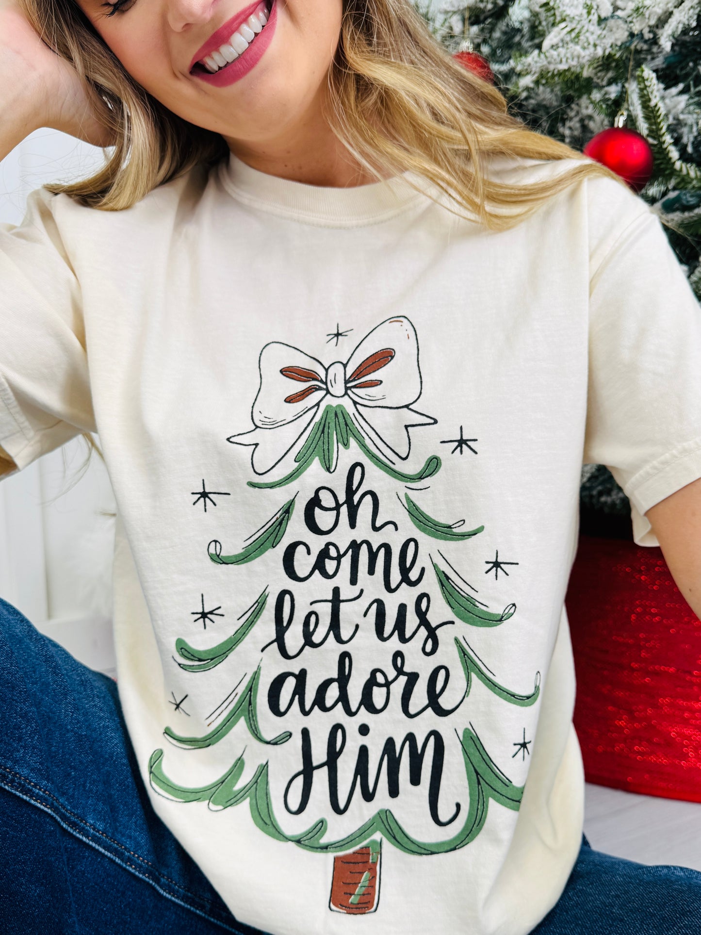 Oh Come Let Us Adore Him Graphic Tee