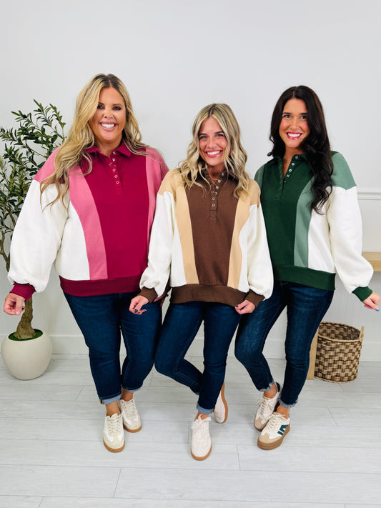 Color Block Comfort Pullover In Multiple Colors