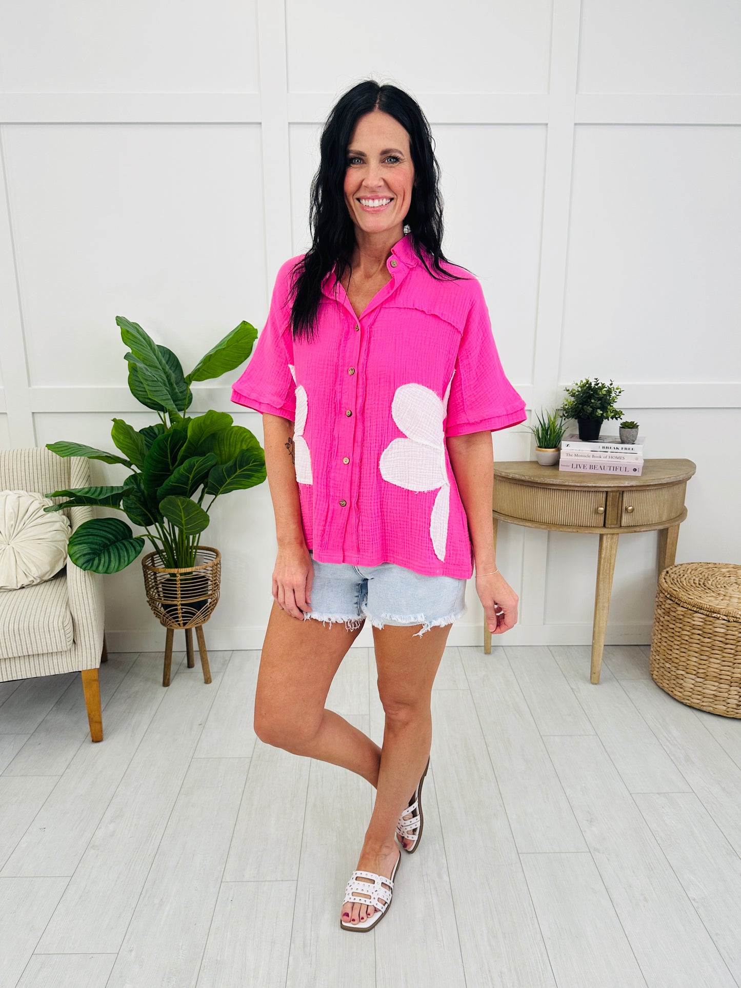 Coastal Petal Top In Pink