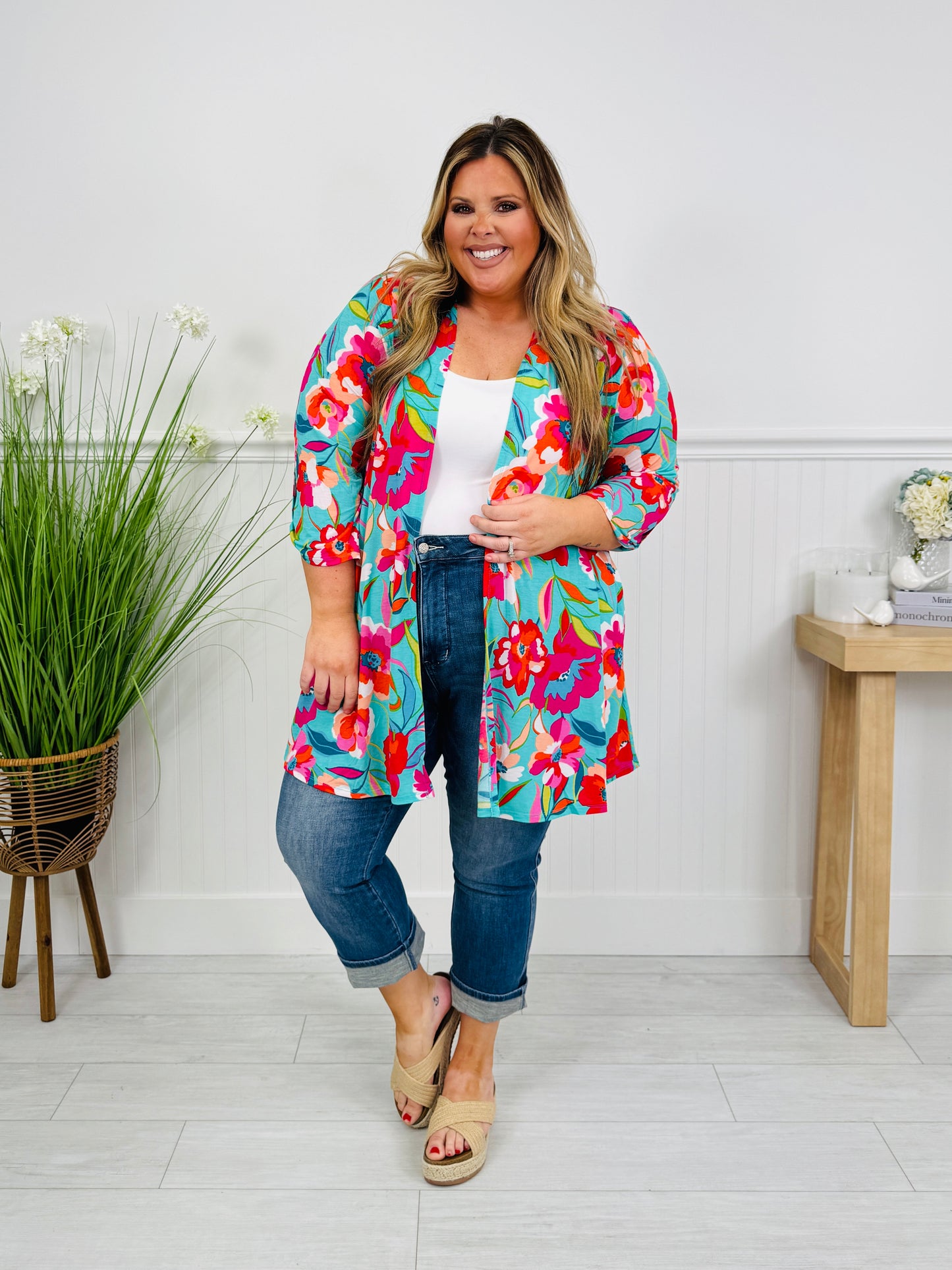 Layered in Spring Cardigan In Floral Print