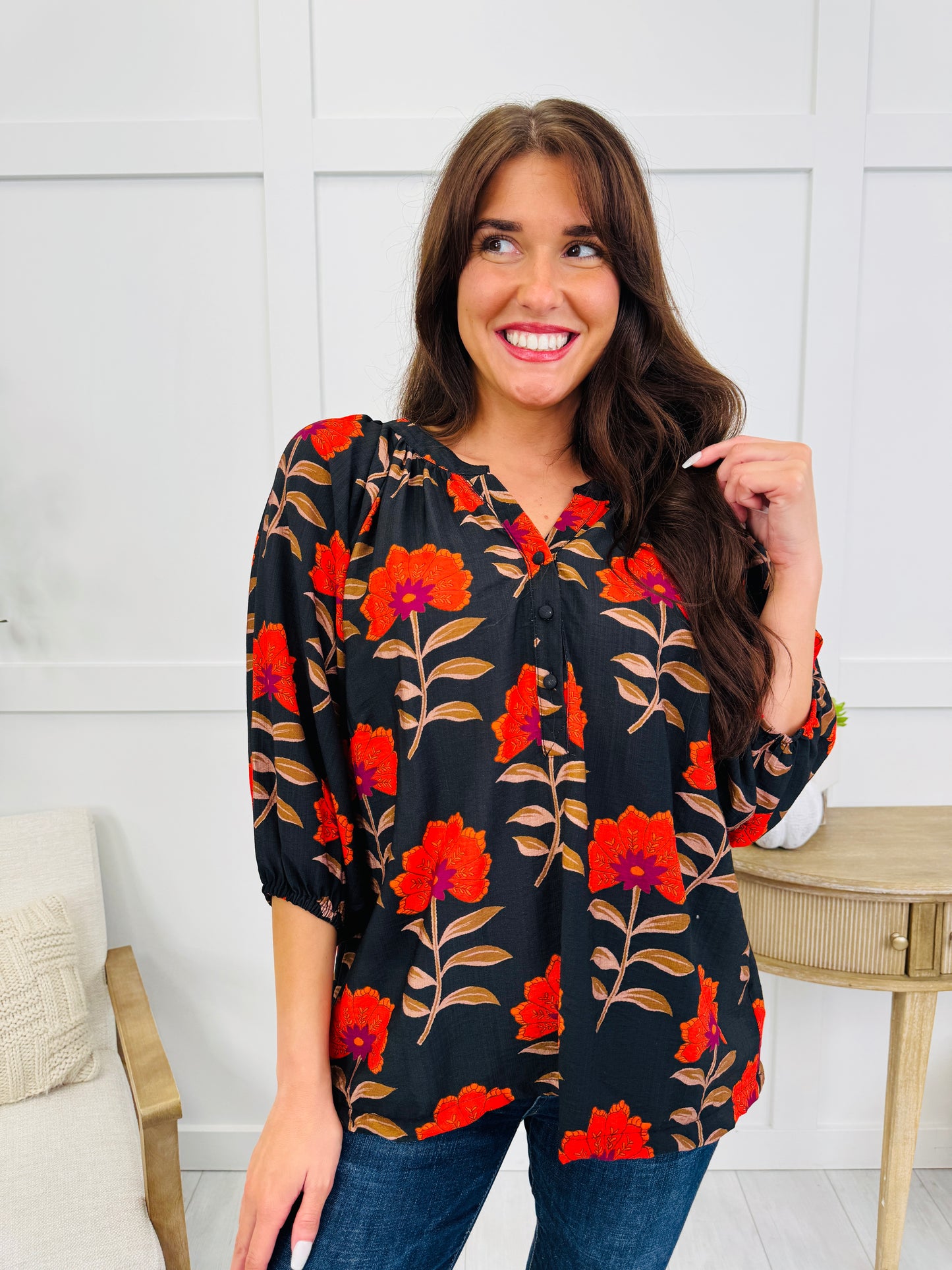 Midnight Blooms Top