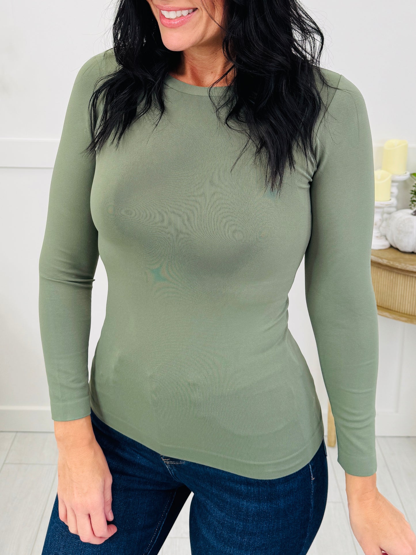 Confidently Casual Long Sleeve Shapewear In Multiple Colors