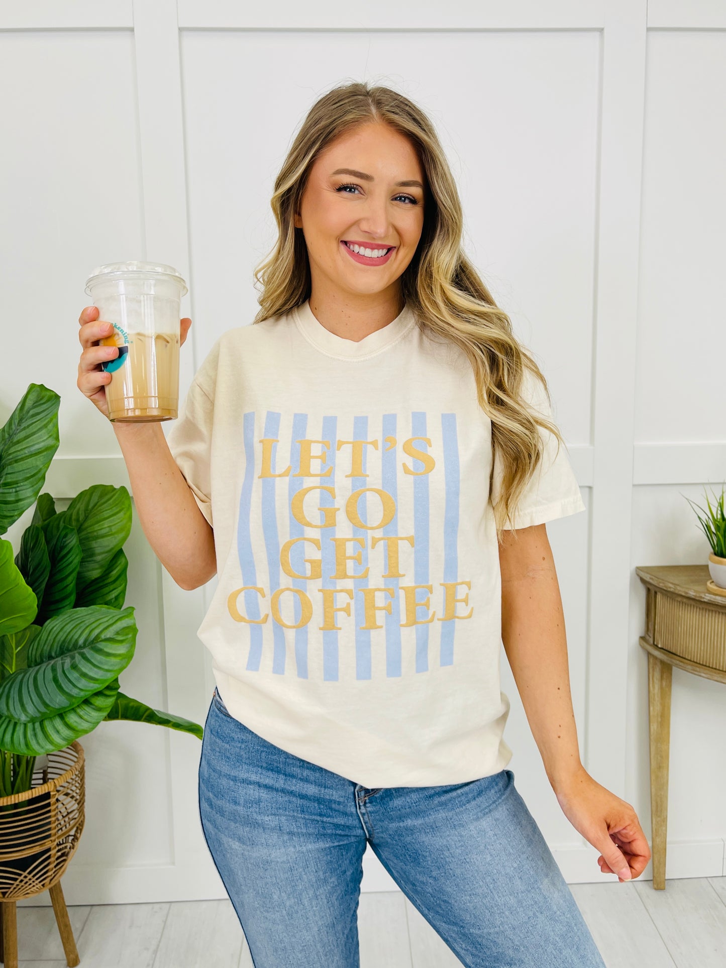 Let's Go Get Coffee Graphic Tee in Multiple Colors
