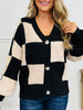 Break The Pattern Cardigan in Oatmeal/Black