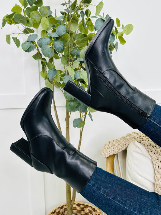 Edge of Midnight Booties In Black