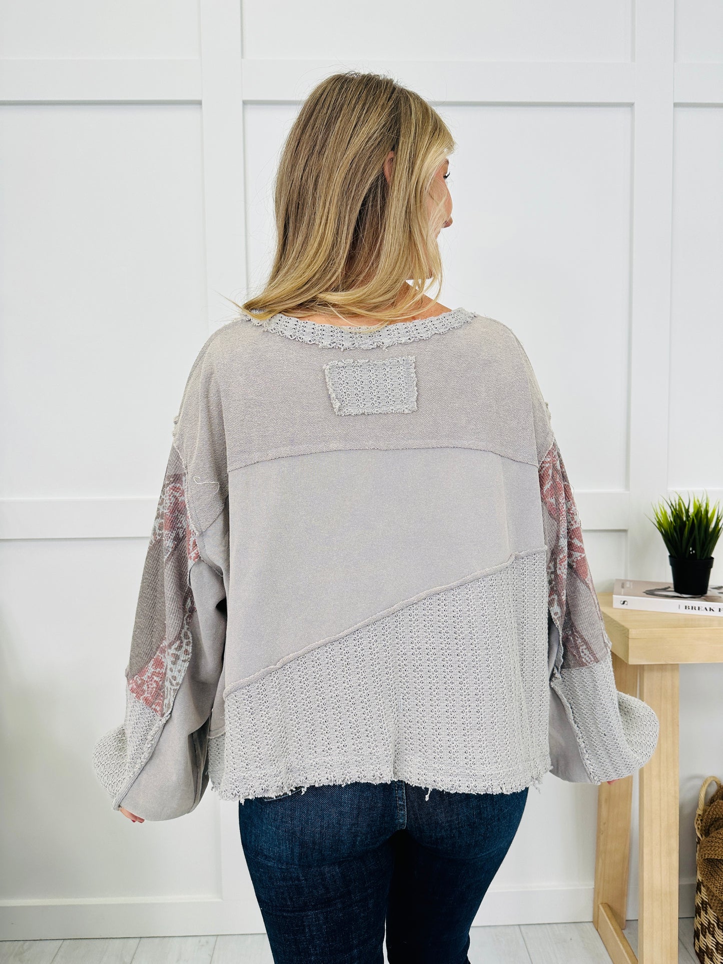 Spread Good Vibes With A Peace Sign Pullover in Grey