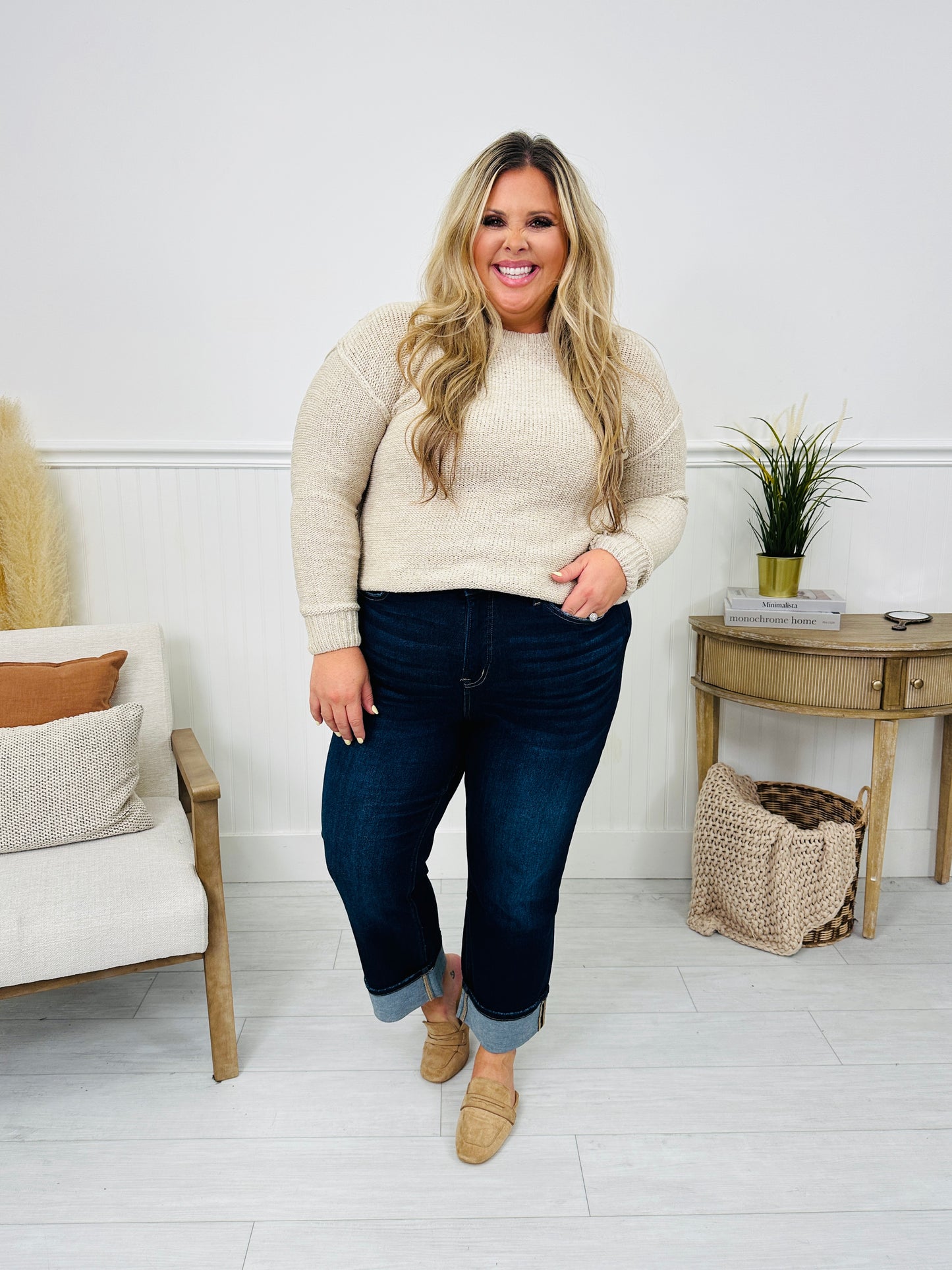 Straight Into Fall Tummy Control Straight Ankle Jeans