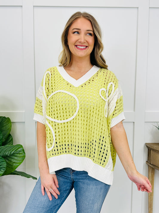Open Weave V-Neck Top