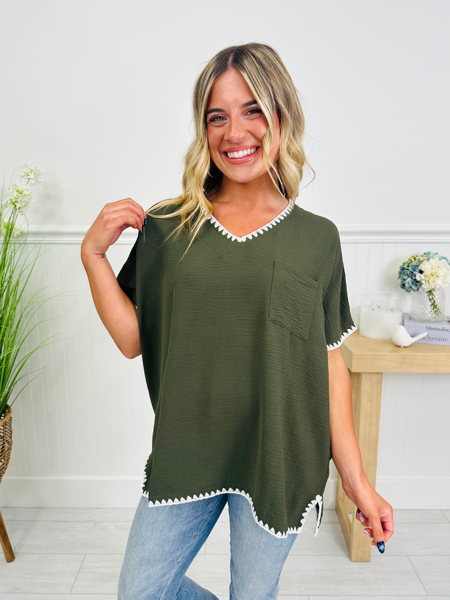 Stitched In Style Top In Multiple Colors