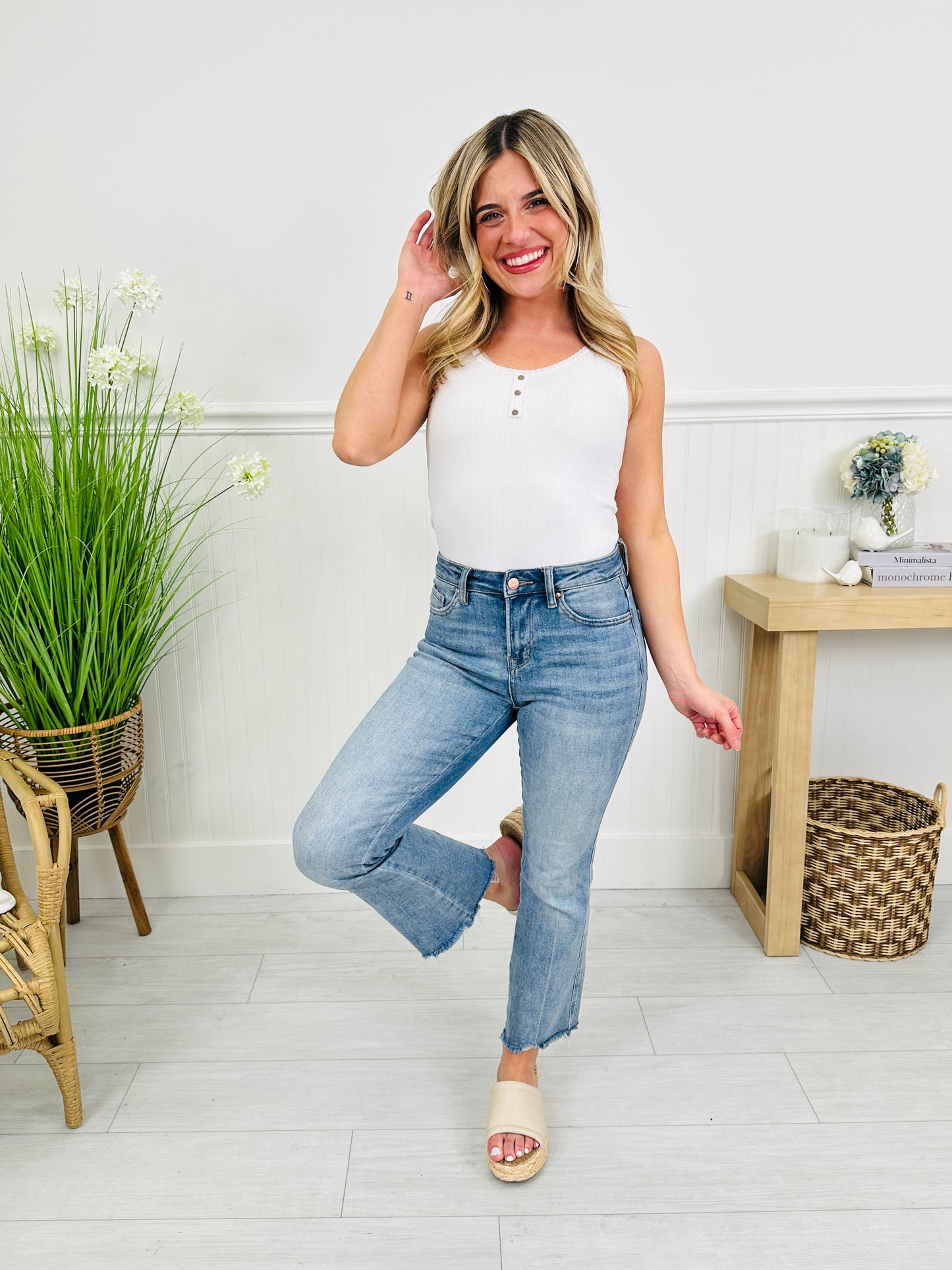 Kick Back And Relax Kick Flare Cropped Jeans