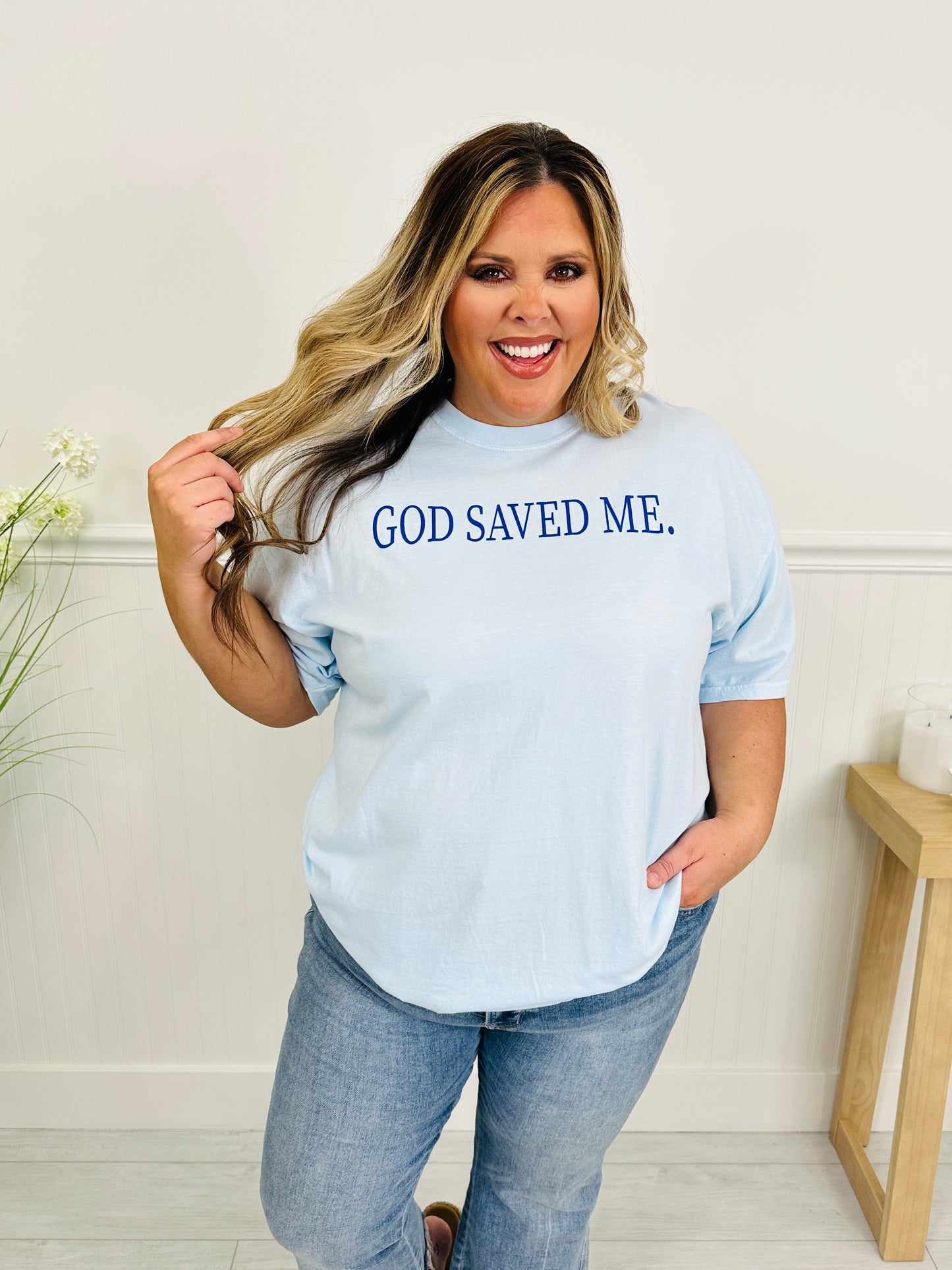 God Saved Me Graphic Tee in Multiple Colors