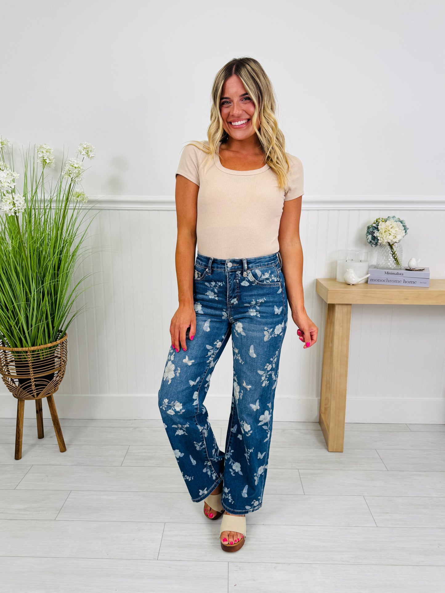 Garden Party Tummy Control Wide Leg Jeans