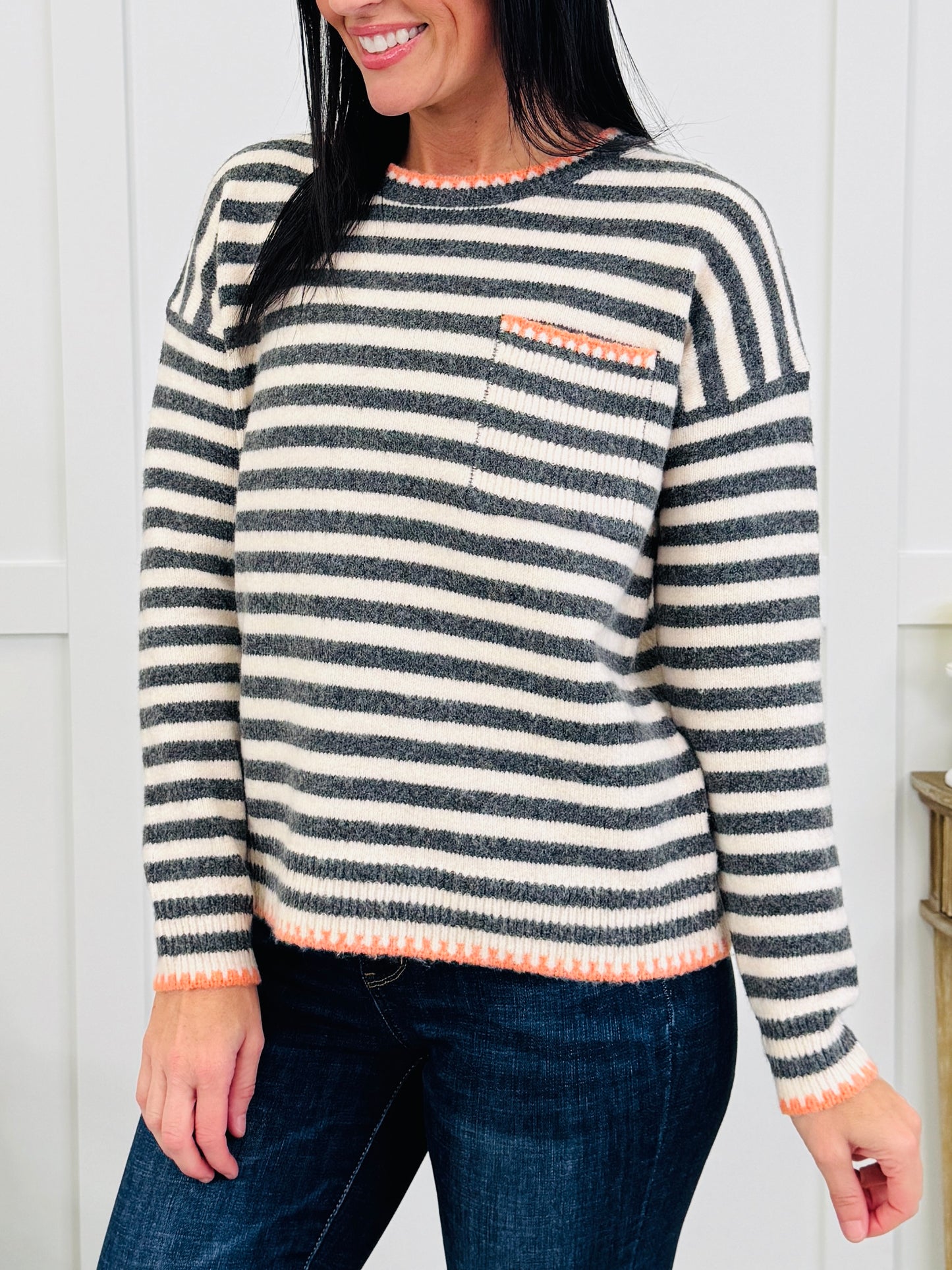 Seaside Stroll Sweater In Gunmetal