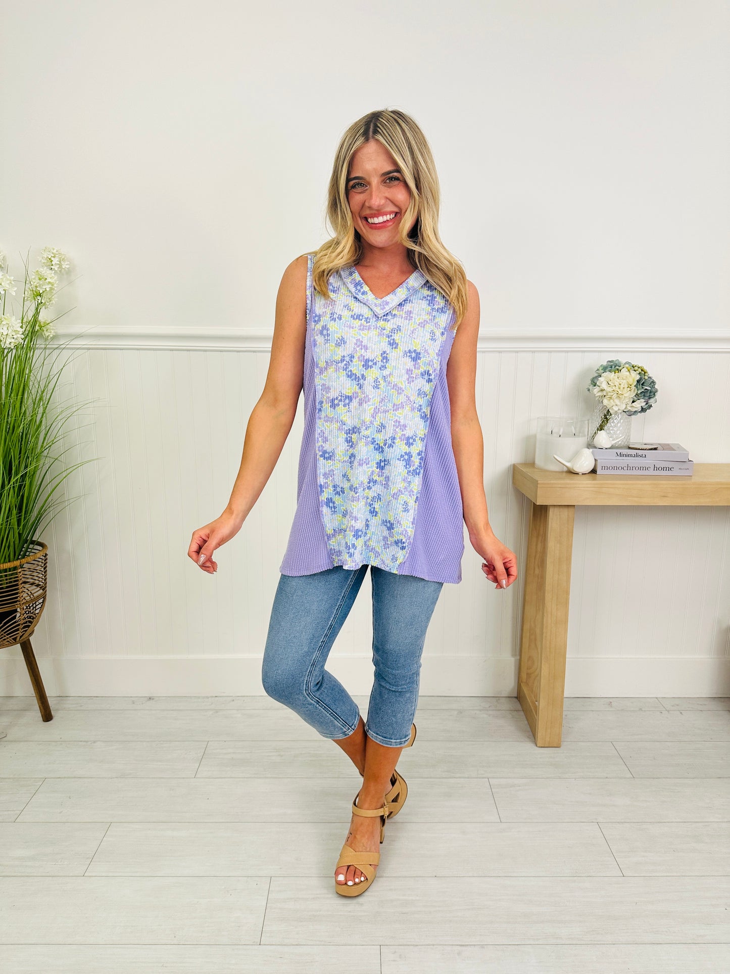 Floral Fusion Tank Top in Multiple Colors