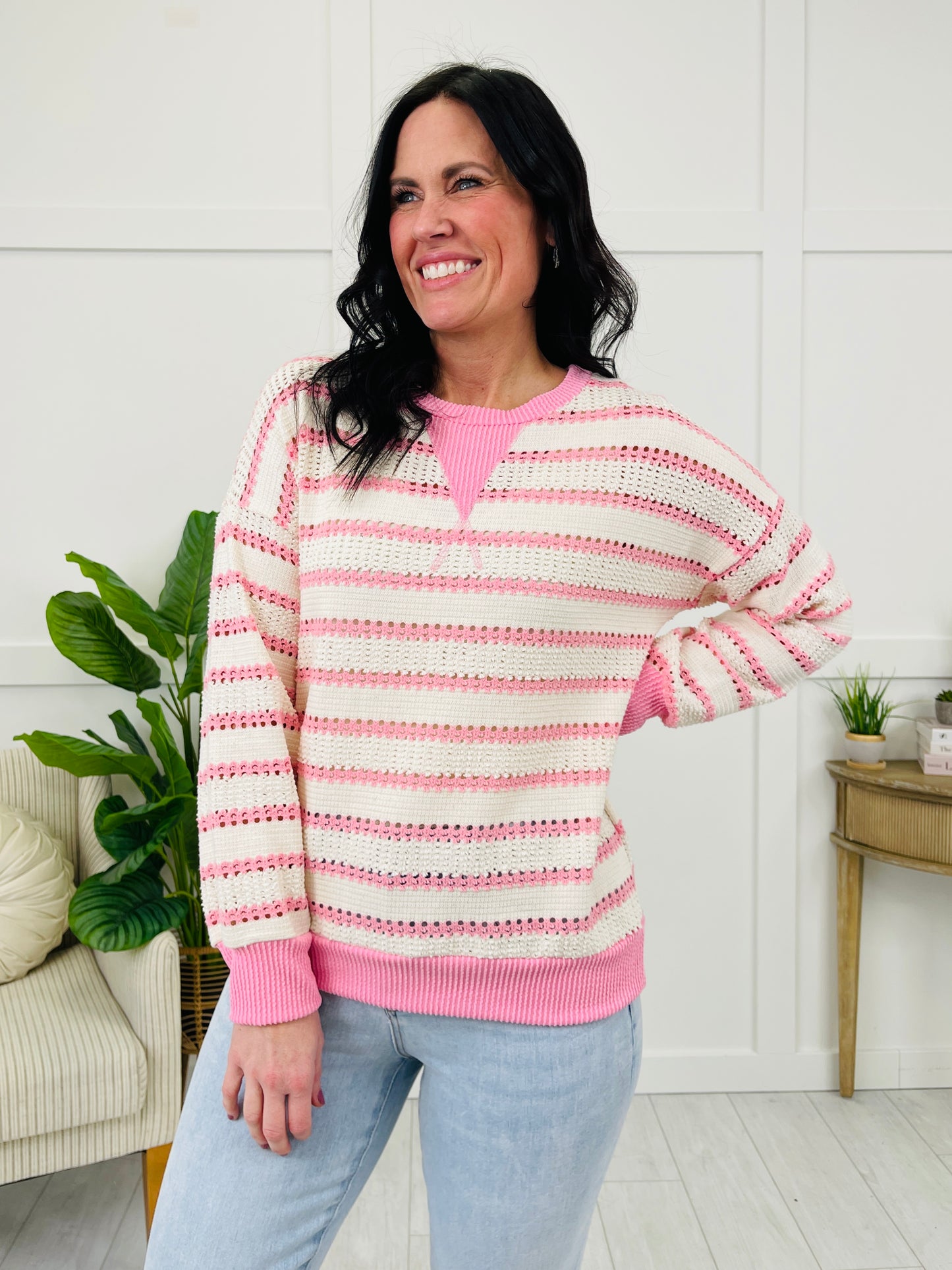 Rosy Ripples Sweater