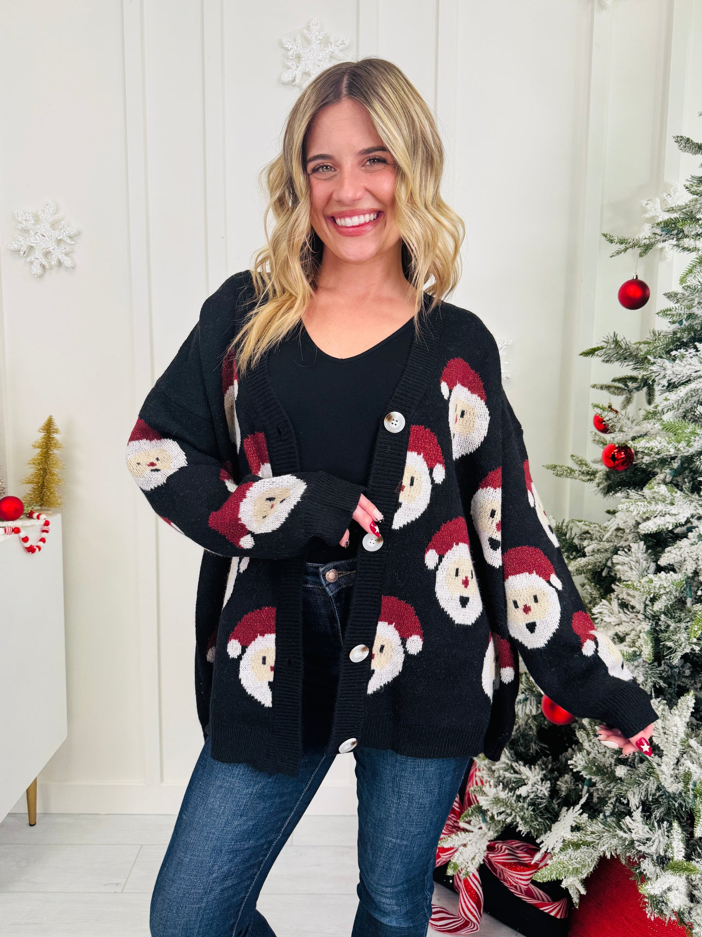 Santa Stop Here Cardigan in Multiple Colors