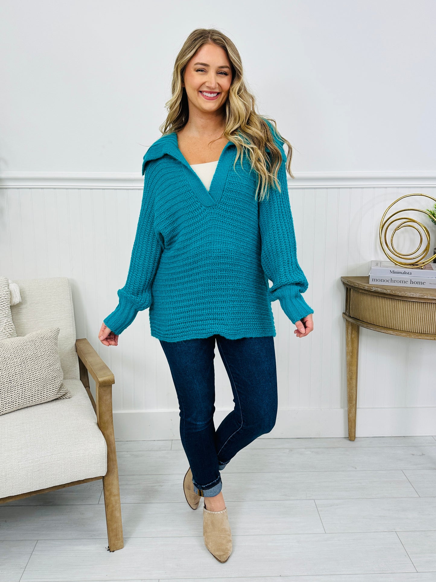 Wrapped In Forever Sweater in Teal