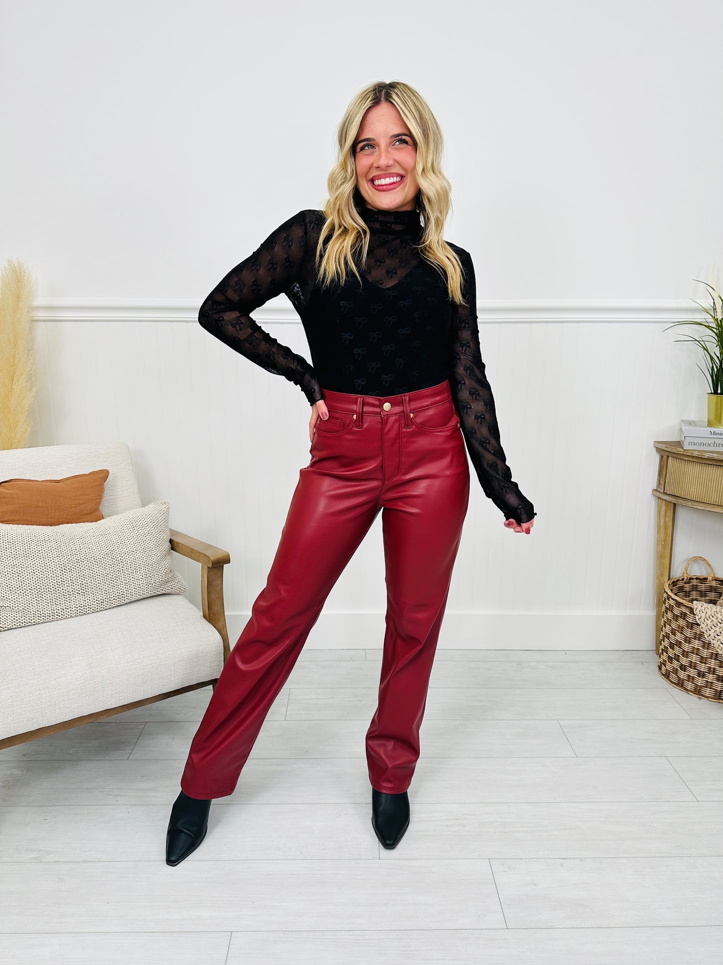 Judy Blue Flawless Finish Tummy Control Faux Leather Pants