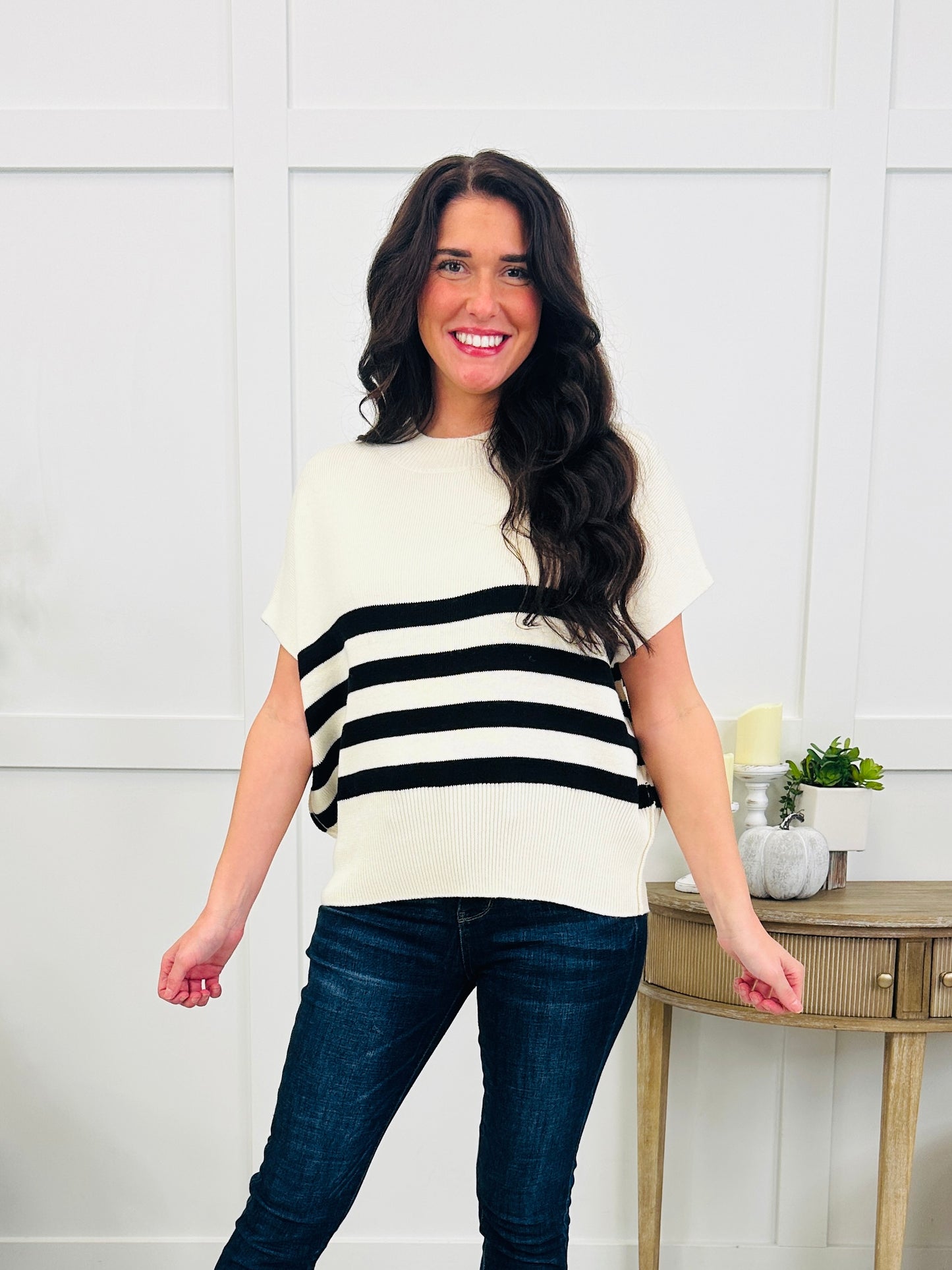 Fresh Coast Knit Top in Natural/Black