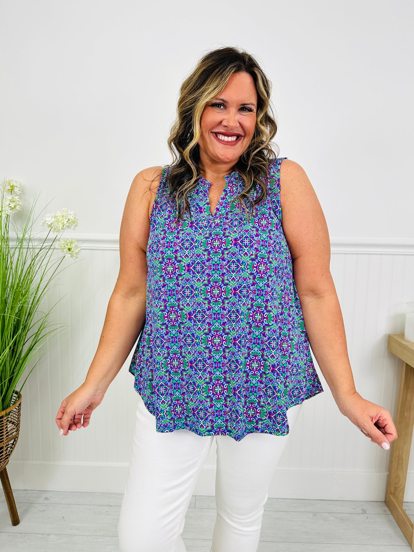 Sunshine Energy Top in Nantucket Print