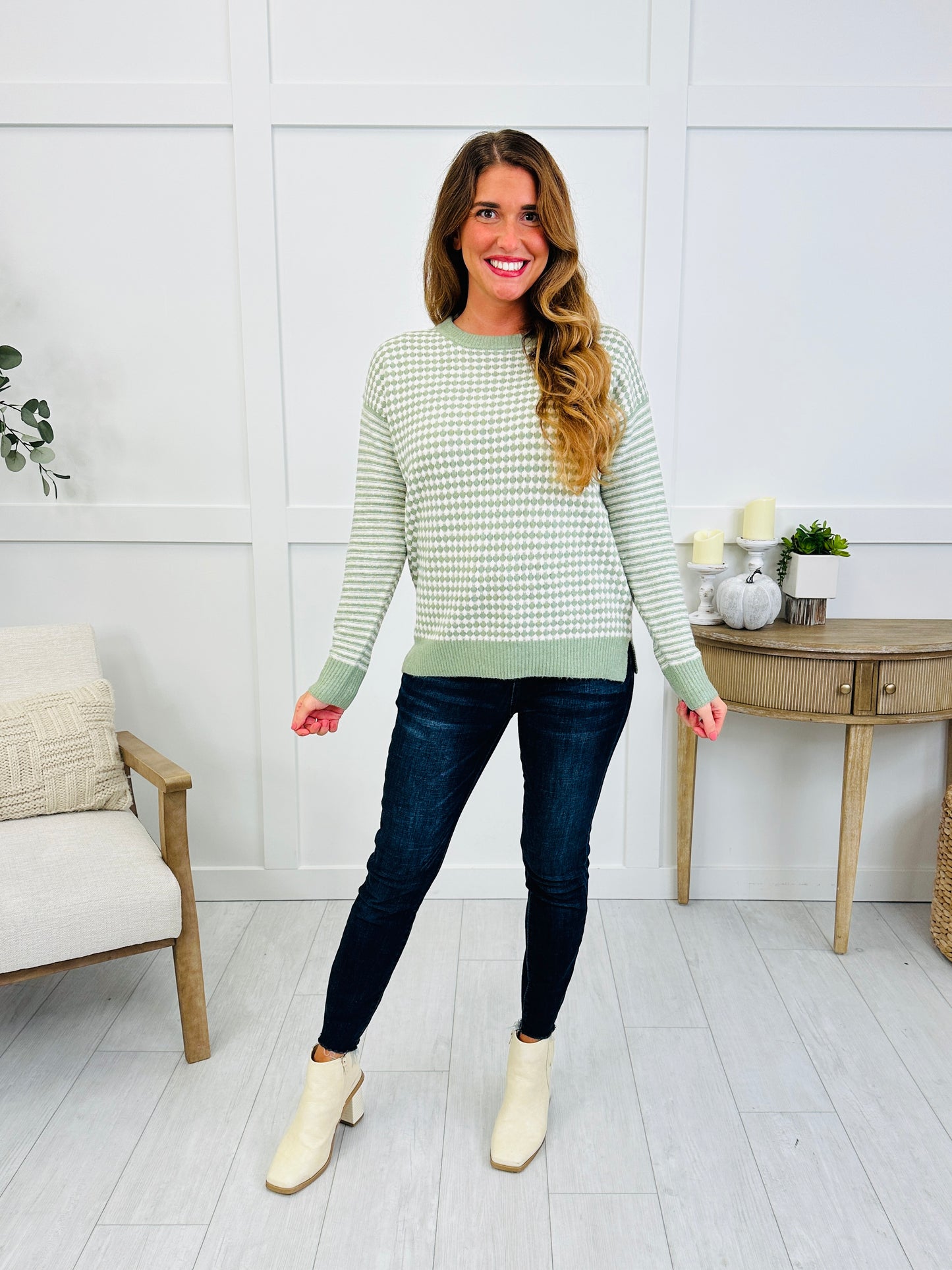 Cloud Nine Knit Top In Sage