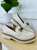 Two Way Street Loafers In Ivory Croco