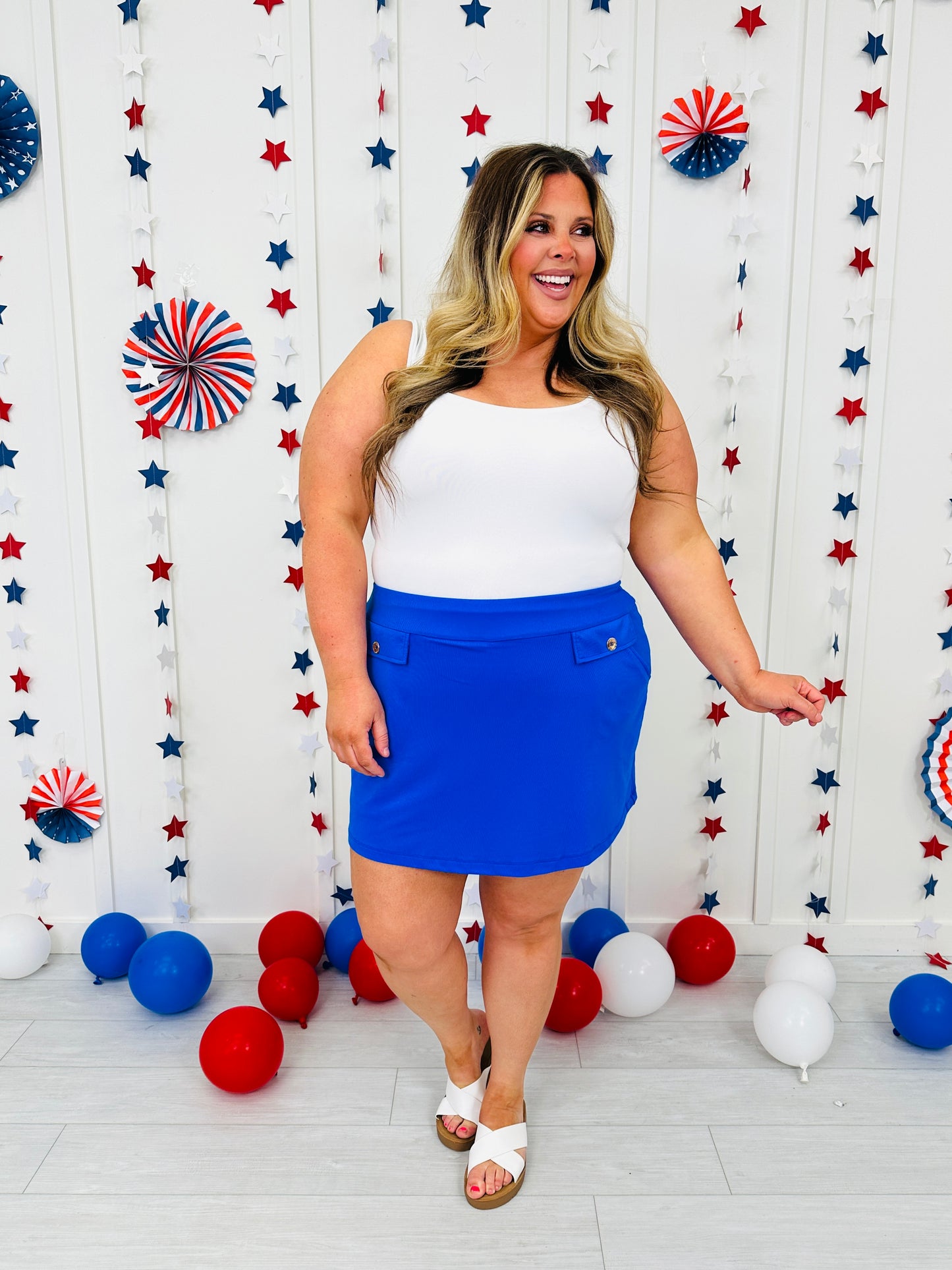 Red, White and Ready Skort In Multiple Colors